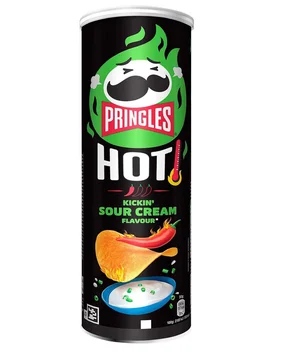 PRINGLES: HOT Kickin' Sour Cream (Принглс Острая Сметана) 160ГР.