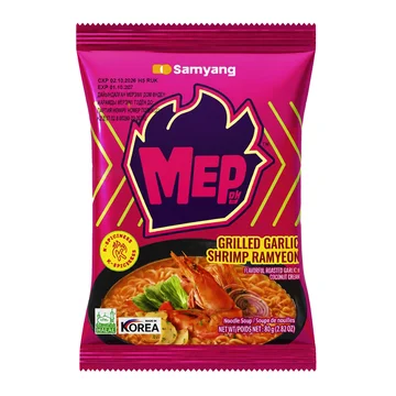 Лапша Samyang "МЕР" жареная Рамен со вкусом креветок на гриле с чесноком 80г