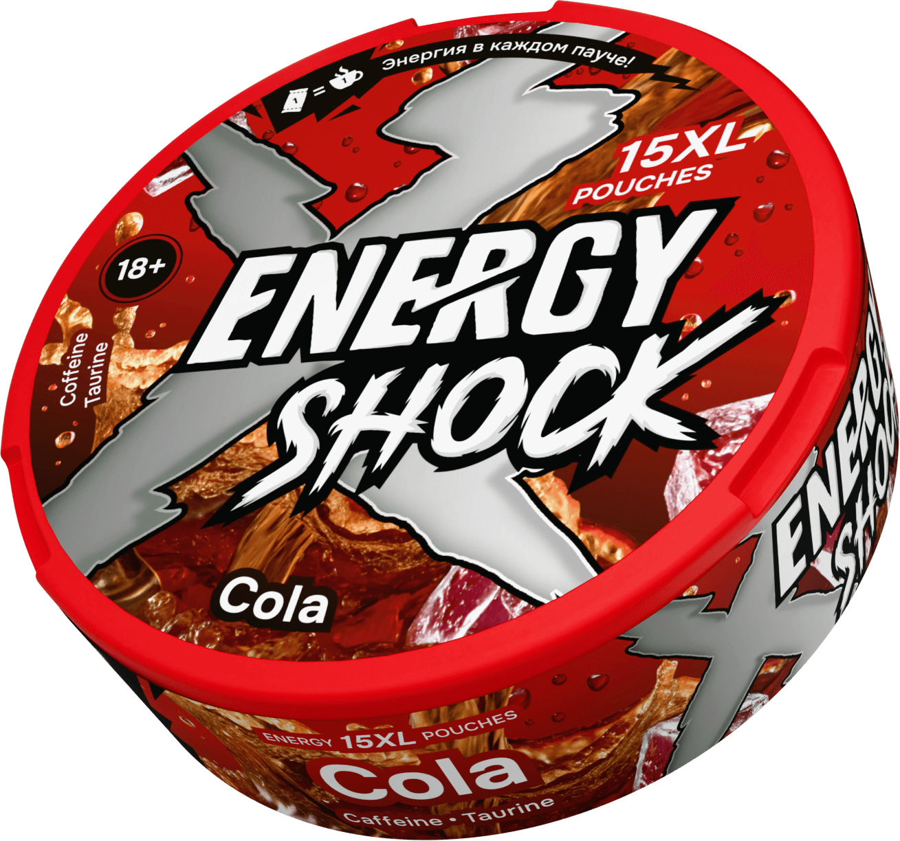 Энергетический пауч ENERGY SHOK Cola XL, 10 г