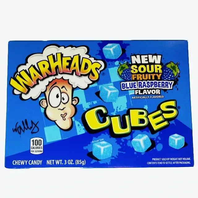 Warheads Blue Raspberry Cubes (Вархедс кислые кубики) 85г
