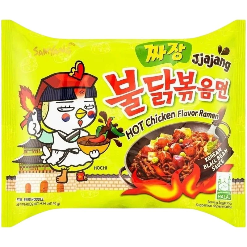 Лапша Б/П Samyang Hot Chicken Flavor Ramen JJAJNG со вкусом острой курицы в бобовом соусе 140гр
