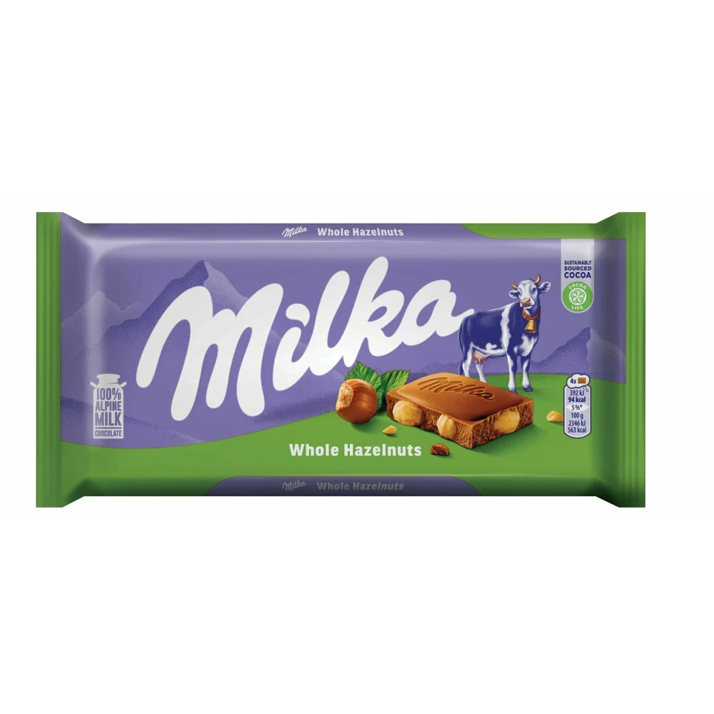 Шок. плитка Milka Hazelnuts (Милка Дробленный фундук) 90г