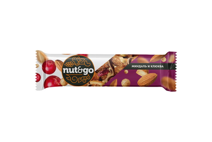 Батончик Nut&Go Миндаль, Клюква