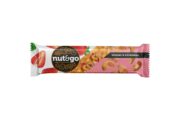 Батончик Nut&Go Кешью и клубника 42гр