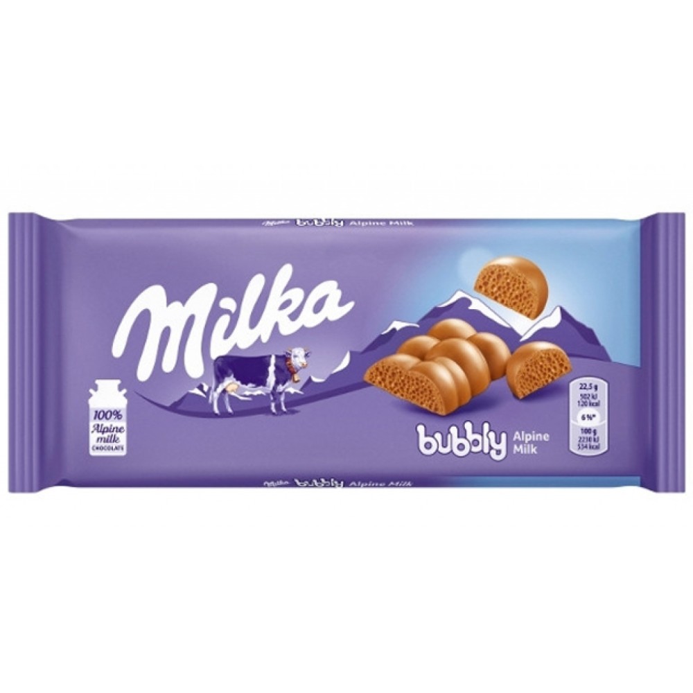 Шок. плитка Milka Вubblу Milk (Милка Бабл Альпин Милк) 90г