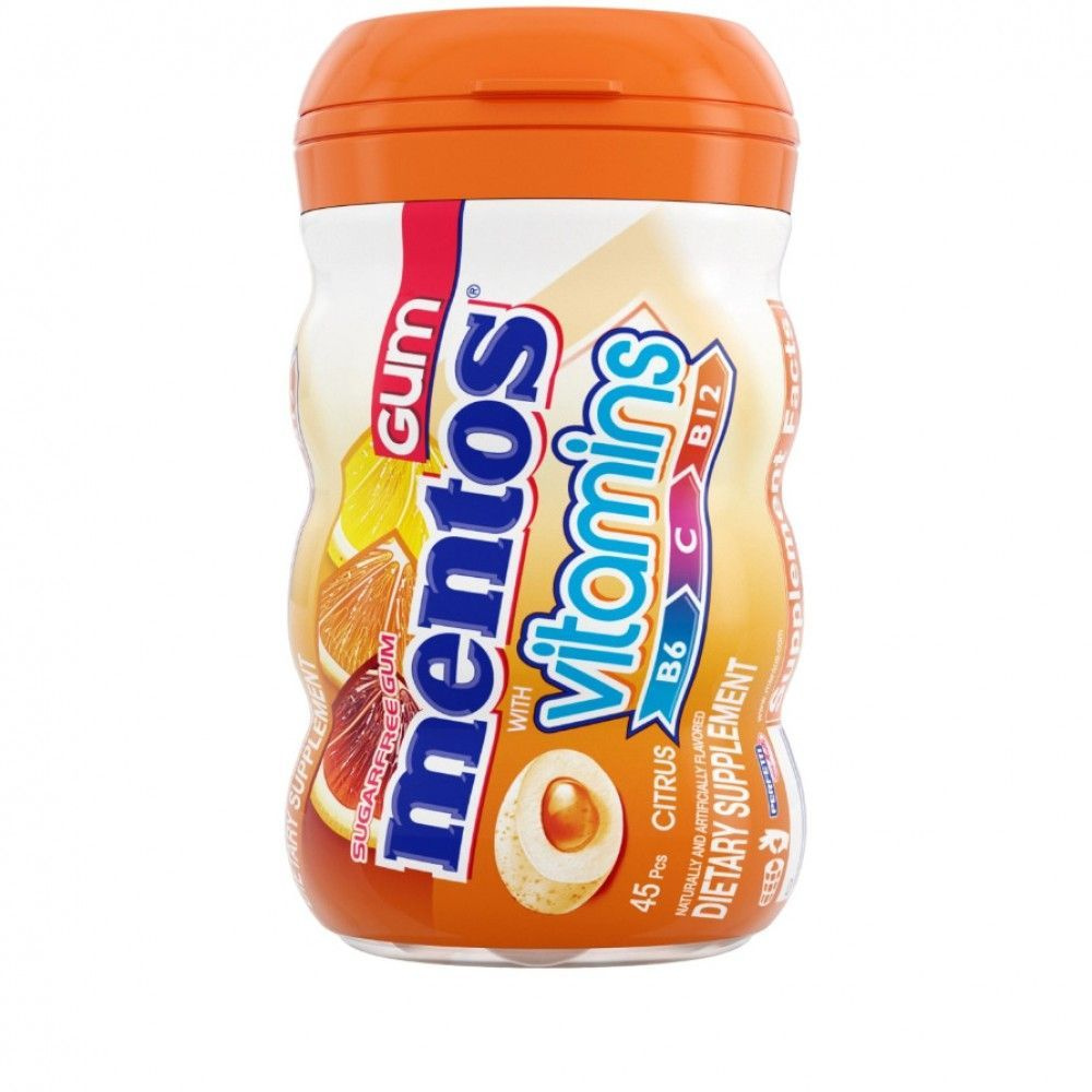 Mentos Vitamin Сitrus (Ментос Витаминный Цитрус Жев.резинка) 50гр