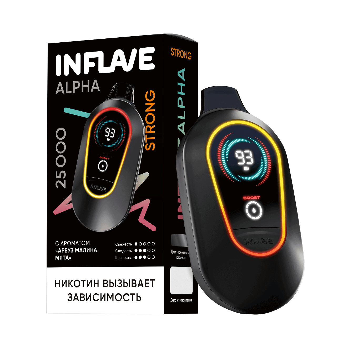 INFLAVE ALPHA 25000 STR - Арбуз, Малина, Мята